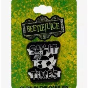 🎄Beetlejuice Sandworm Say It 3 Times Glow-in-the-Dark Enamel Pin